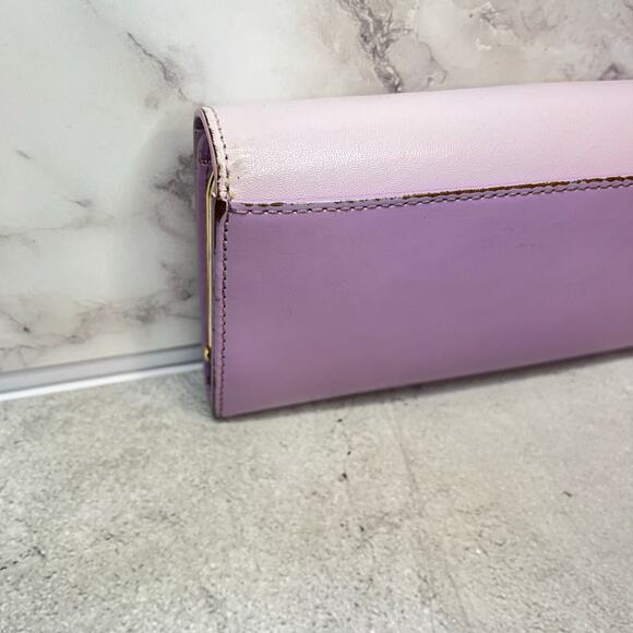 Agnes b. Lavender & Lilac Leather Long Wallet with Authenticity Card - Picture 7 of 14